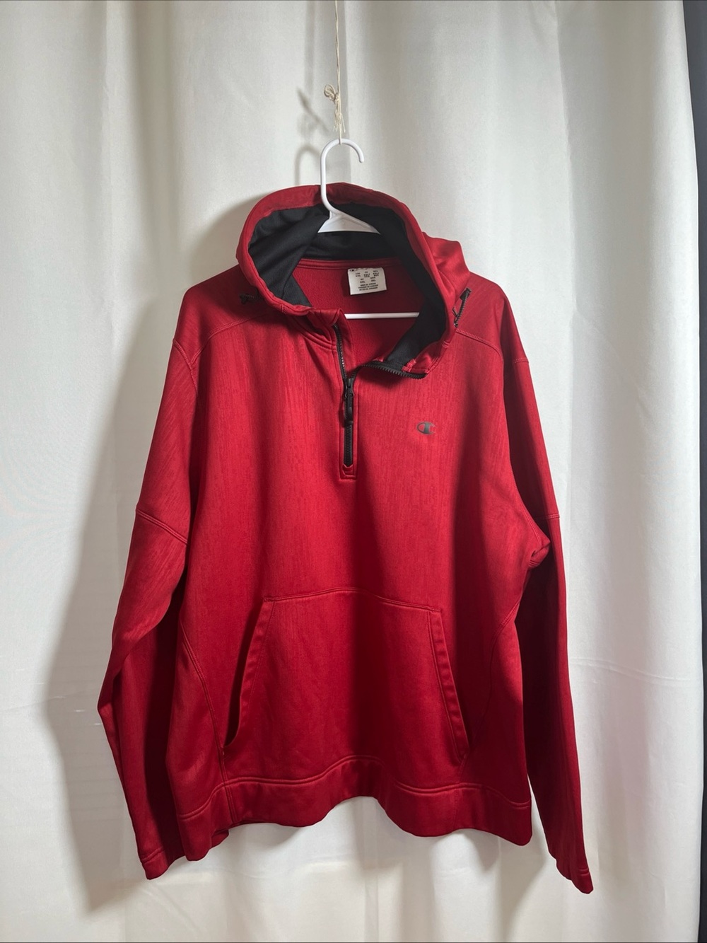 Champion Red Quarter-Zip Pullover Hoodie